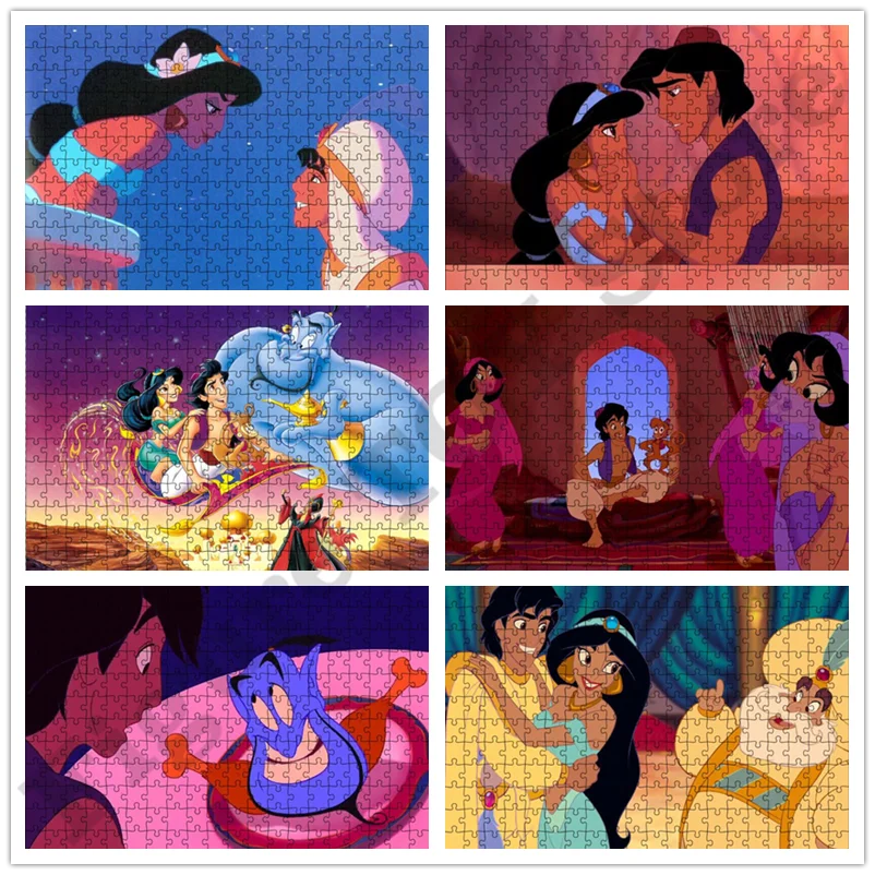 

Diy Puzzle Disney Anime Aladdin Puzzle 300 500 1000 Pieces Adult Birthday Gifts Collection Cartoon Kid's Gift Home Decor