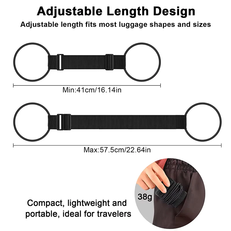 Adjustable Elastic Luggage Strap With Hook Loop For Securing Luggage Suitcase Bag Organizer Hold-Down Straps Travel Accessory