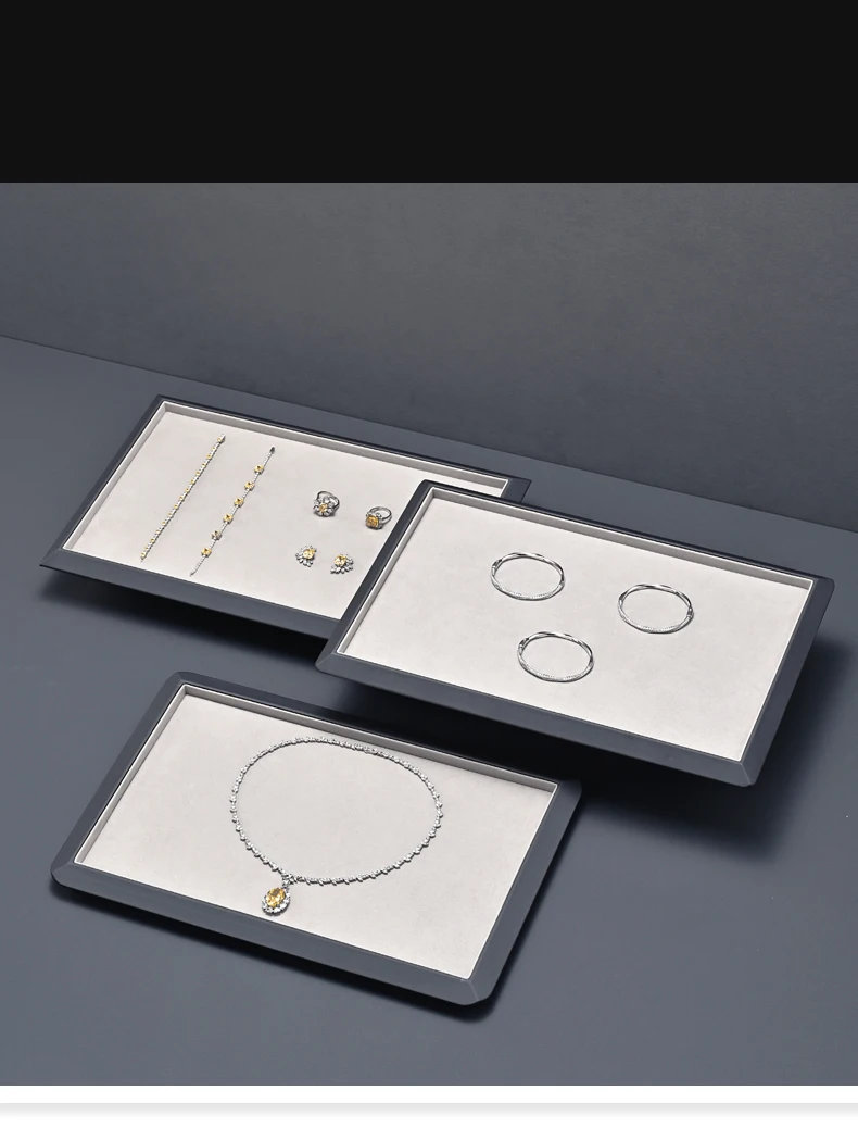 Oirlv Leder-Schmuckablage Luxus-Schmuckorganizer für Ringe, Ohrringe, Halsketten, Armbänder, Anhänger, Uhren – Exklusiv für Juweliergeschäfte – Detail 1