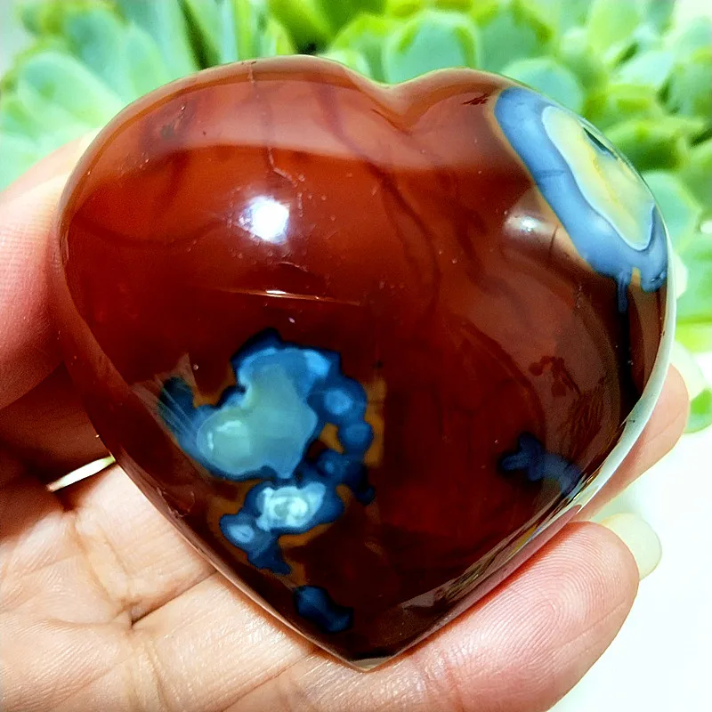 Pierres naturelles beauté Agate rouge coeur Feng Shui cristal méditation sorcellerie énergie esprit guérison salle décoration