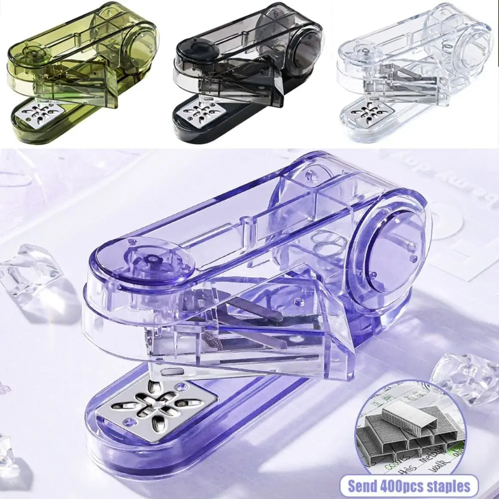 Use 24/6 26/6 grampos grampeador 360 graus rotativo resistente longo grampeador de metal sem esforço ferramenta de ligação manual escola escritório