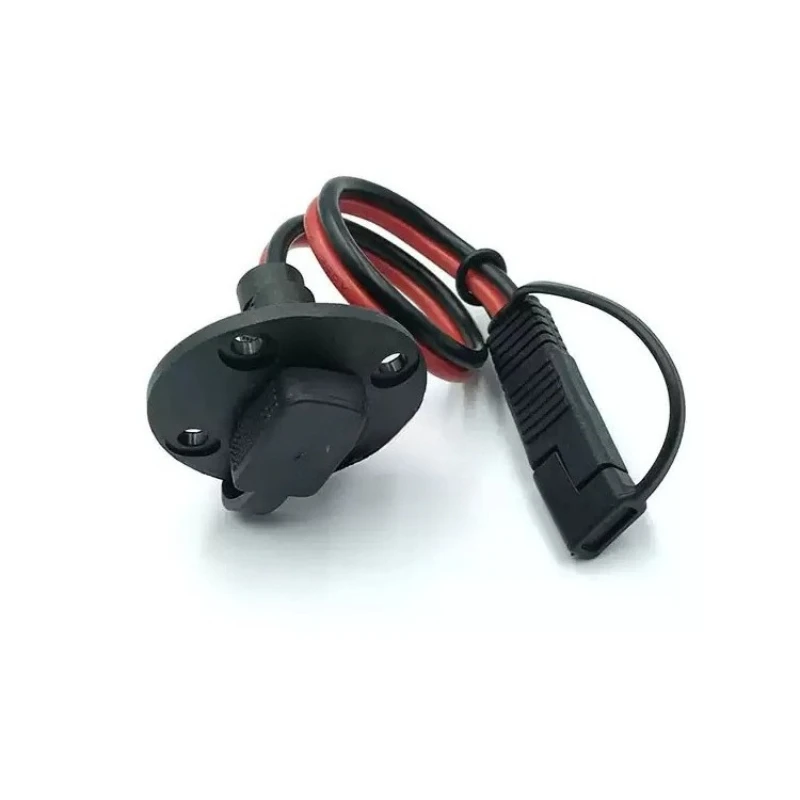 Weatherproof 12AWG SAE Sidewall Port Socket, Universal Panel‑mount SAE Connector Cable for Solar Generator Motorcycle Battery