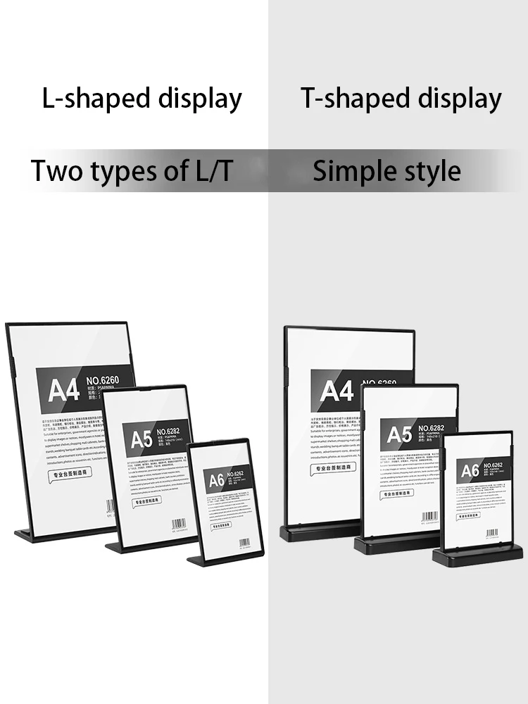 Menu Board Plastic Display Board A4 Table Card Double-sided Desktop Water Card Menu Price List Price Stand Board Billboard