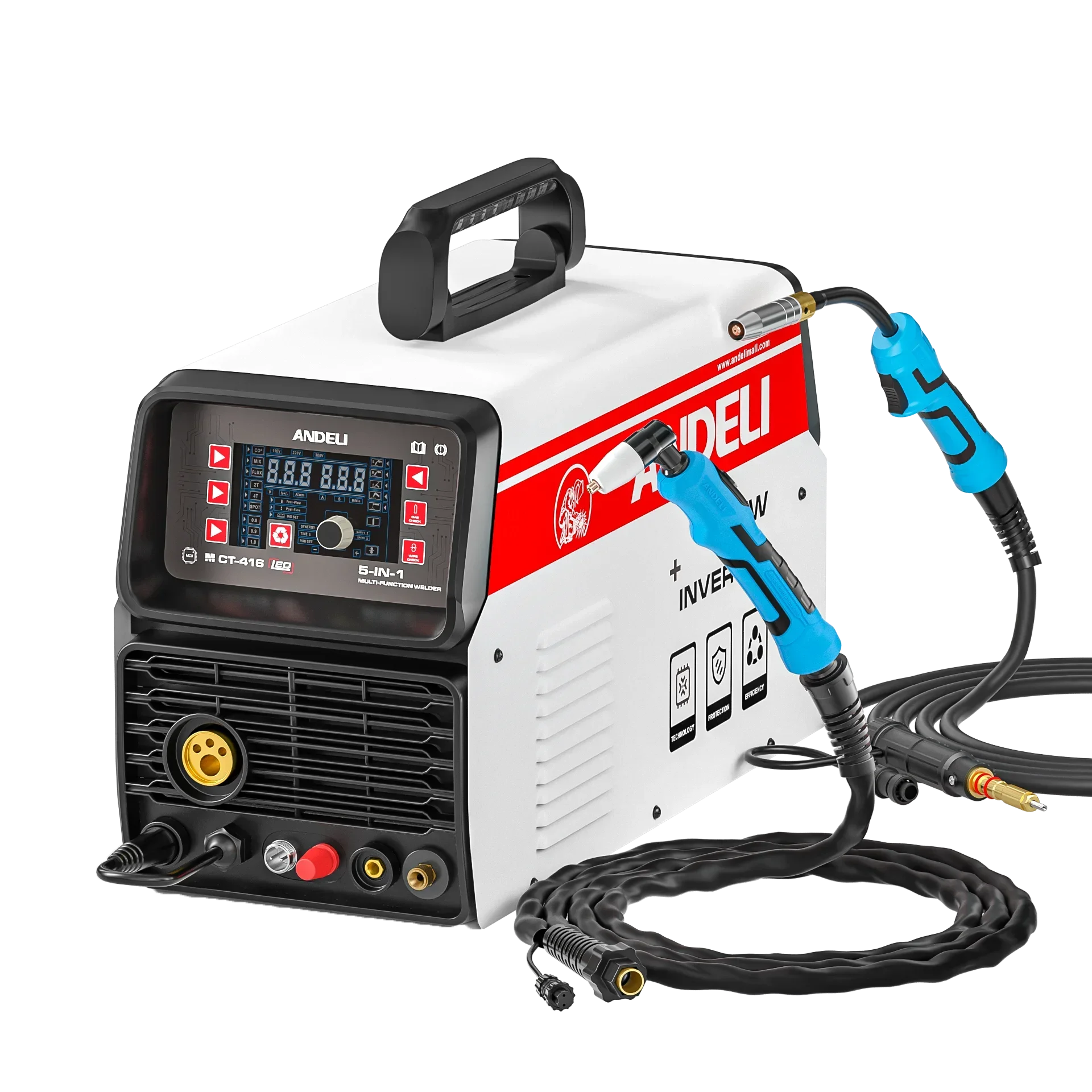 ANDELI 110V/220V High Frequency Welding Machine MCT-416 MIG LIFT TIG MMA HF CUT 5 in 1 Multifunctional Gasless Welder