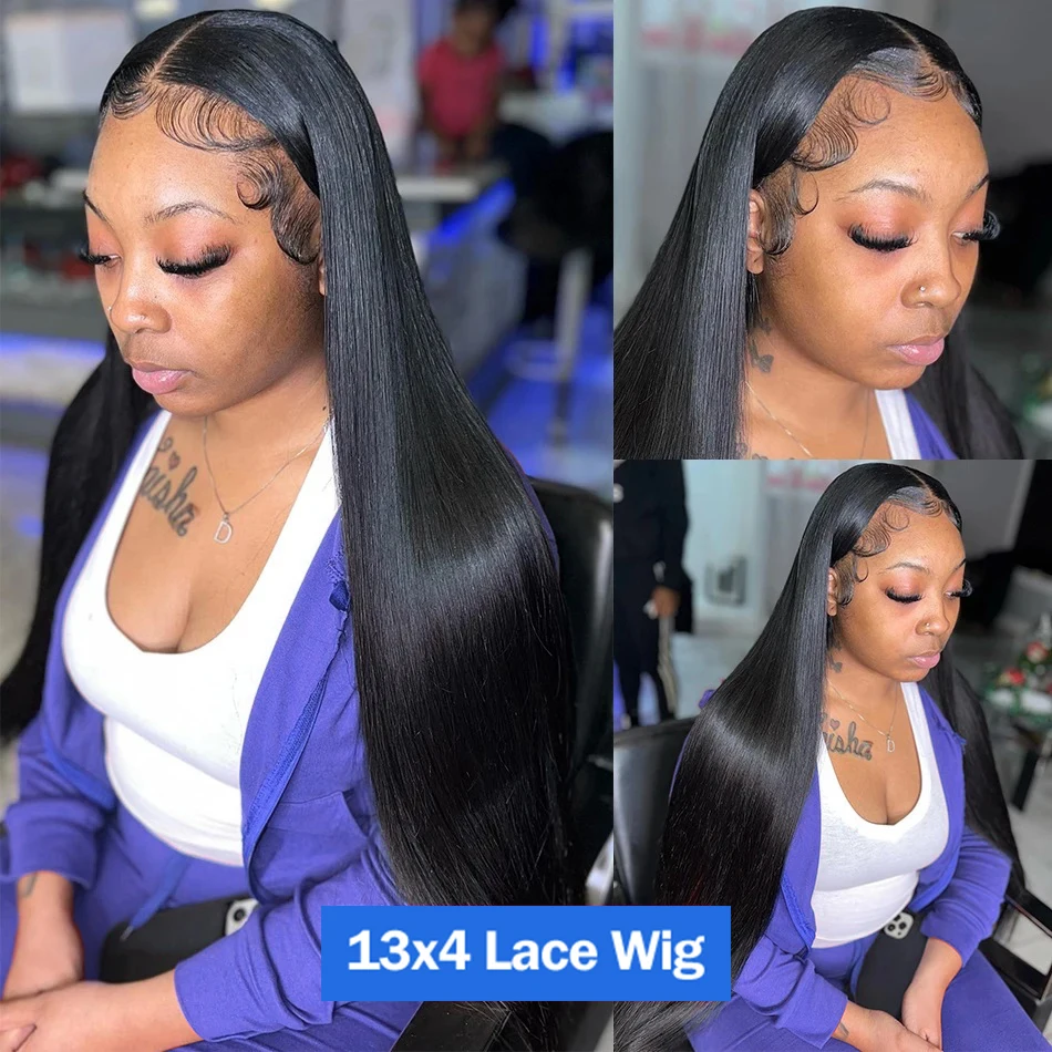 Ottilia 13x6 Lace Frontal Echthaar Perücke 360 13x4 gerade Lace Front Perücken vorgezupfte brasilianische Perücken für schwarze Frauen 40 Zoll