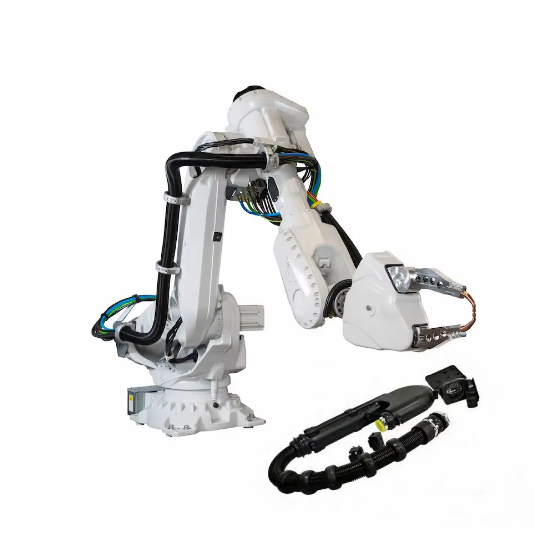 IP67 Rated 6-Axis Industrial Robot Arm for Machine Loading and Unloading Applications, Equipped with Gripper