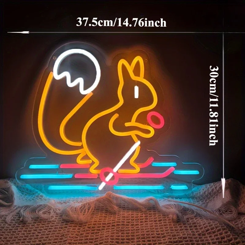 السناجب التزلج النيون الساحرة LED تزلج ضوء النيون لغرفة النوم حفلة الحمام التزلج Rink الجليد Rink ديكور USB عكس الضوء هدية #3