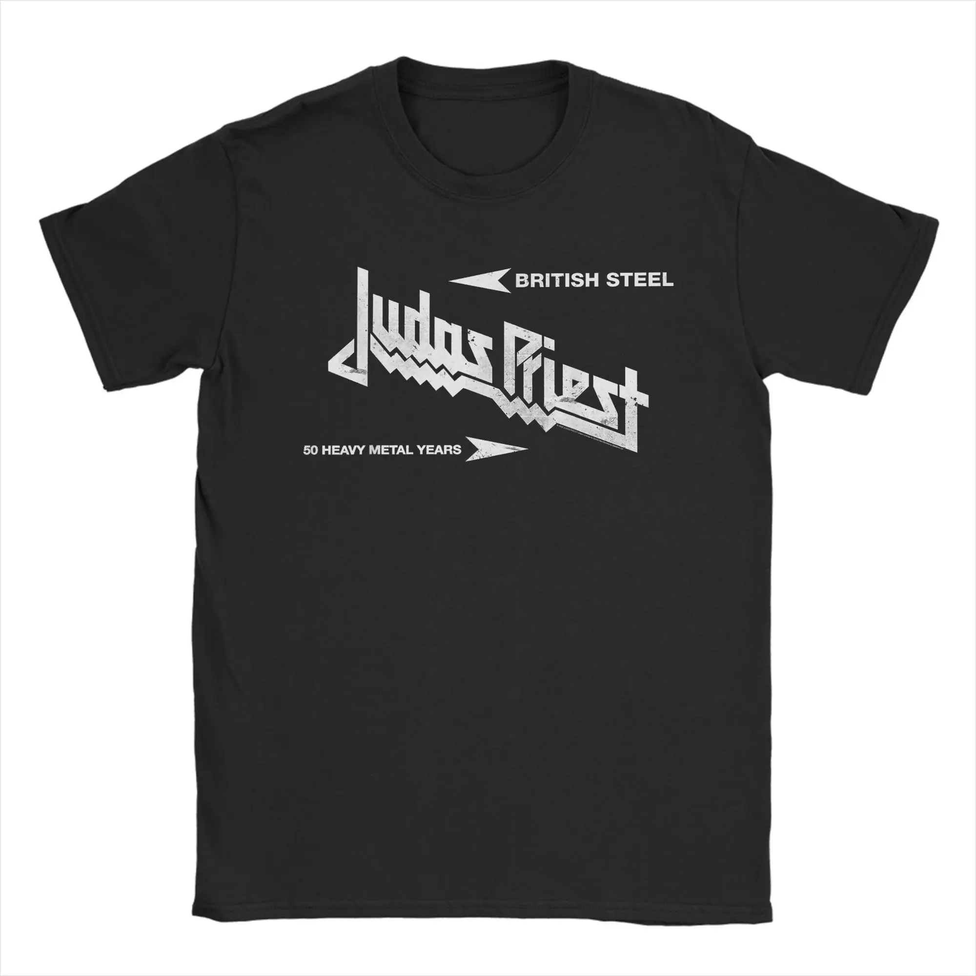 

Новинка Judas Priest, британская стальная футболка с асфальтом, мужские футболки с круглым воротником, музыкальные футболки с короткими рукавами 4XL, 5XL, 6XL, одежда