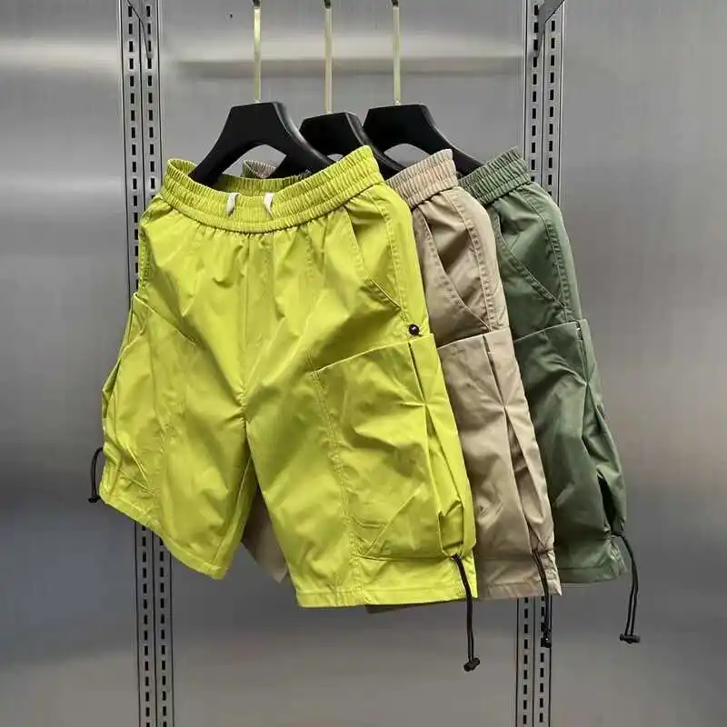 

American Functional Loose Fit Shorts Men's Summer Thin Sporty Quick Dry Straight Leg Trendy Brand Workwear Pants