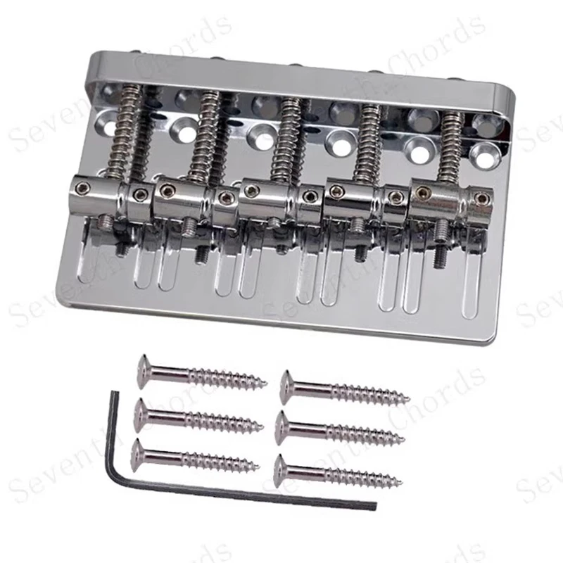 EIN Set Von 5 Saiten Bass Brücke Silber Eisen Bass Elektrische Gitarre Brücke Gitarre Teile Zubehör