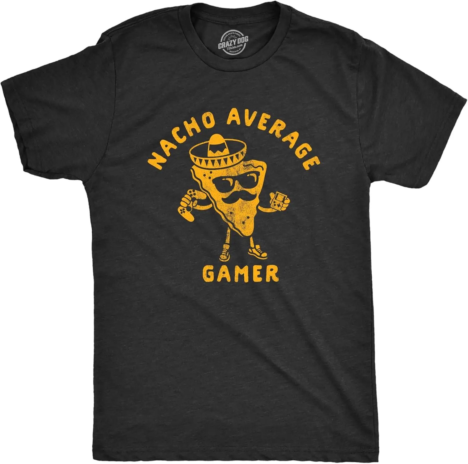 Mens Nacho Average Gamer Tshirt Funny Nerdy Video Game Novelty Tee