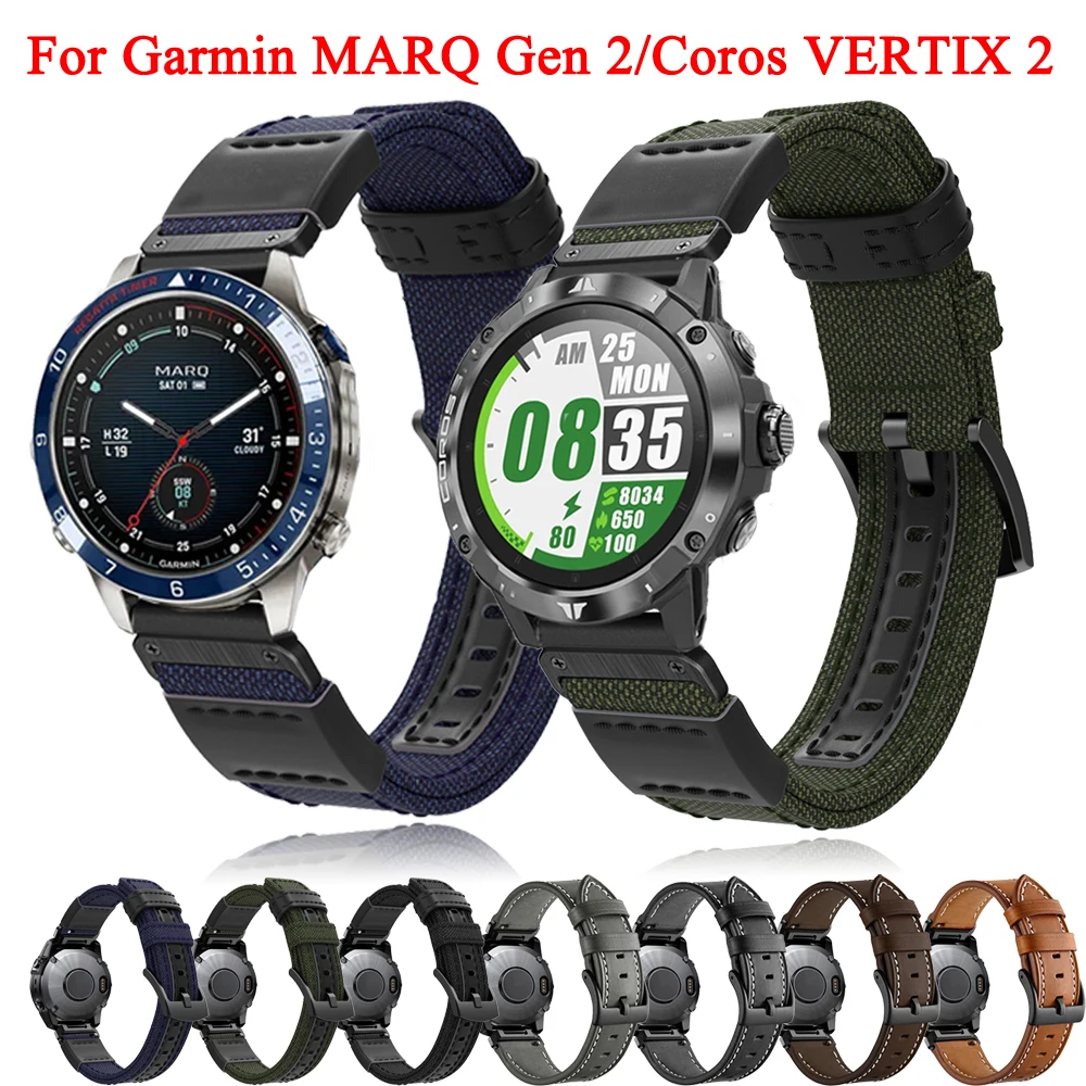 22 26มม.ผ้าใบสำหรับ Garmin Fenix 7 7X 6 6X Pro 5 5X Plus/VERTIX 2/MARQ Gen 2สายคล้องคอสร้อยข้อมือ Correa