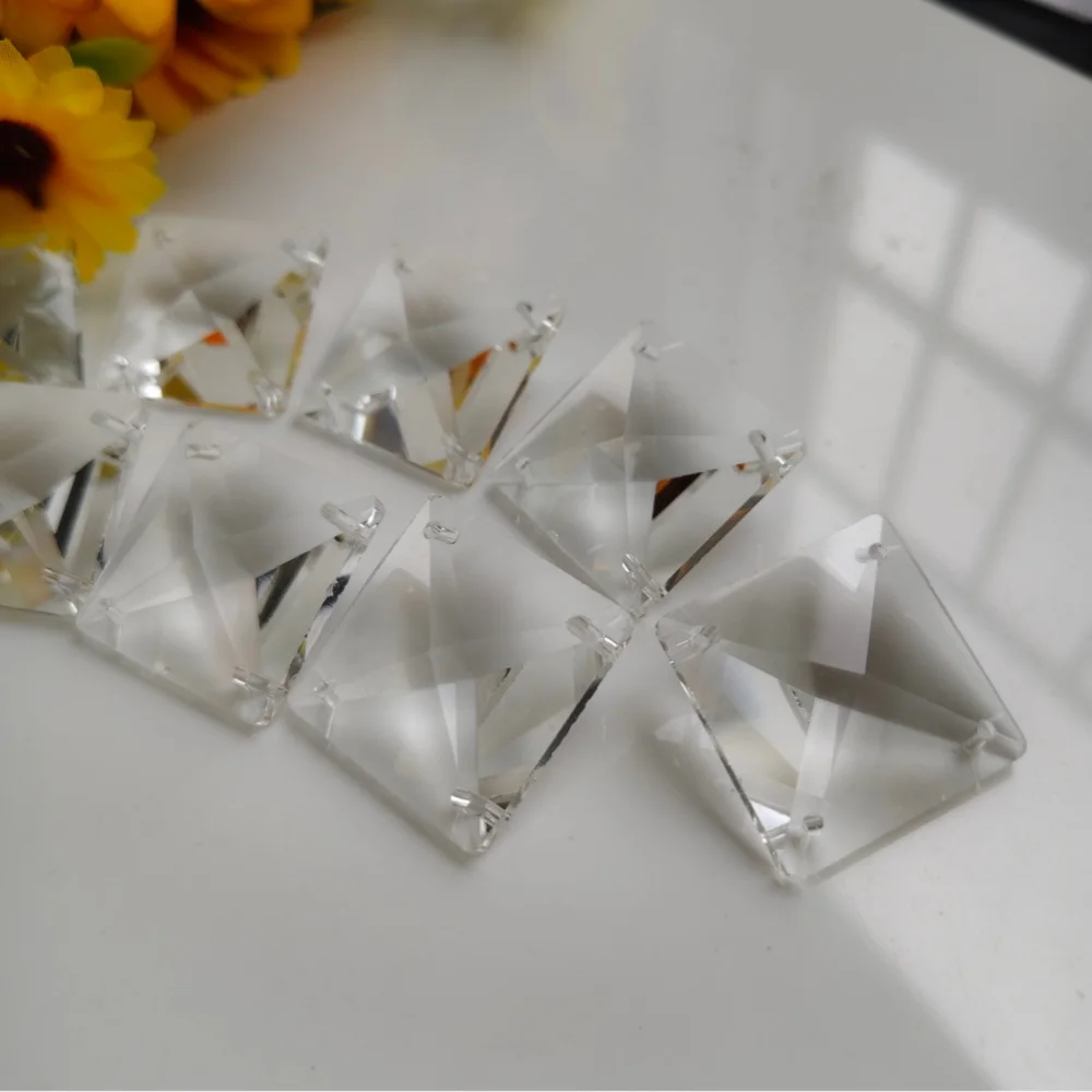 Camal 28mm 4Holes Square Crystal Beads Chandelier Prisms Pendants Lighting Accessories Home Hanging Decor 20/50/100Pcs Wholesale