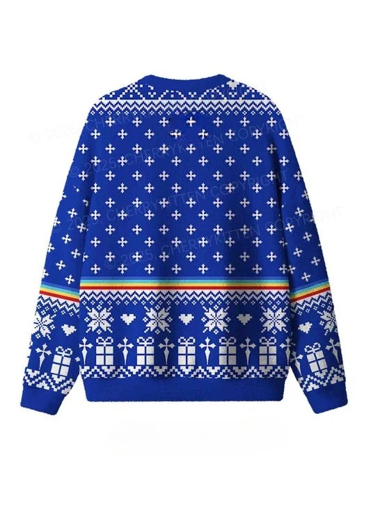 2026 New Ugly Christmas Sweater Pullover,Funny Blue Snowflake 3D Print Sweatshirt, Men‘s Women’s Kid‘s Christmas Party Jumper