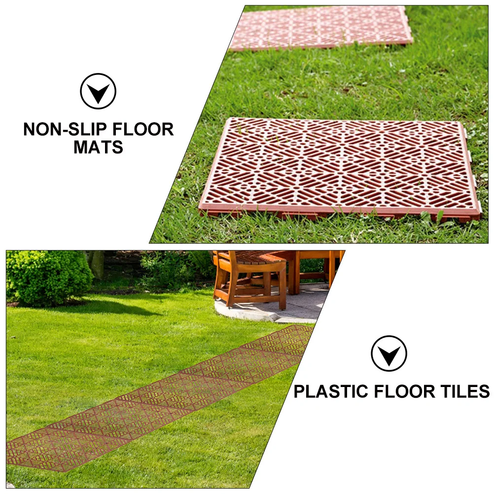 

2Pcs Anti-Skidding Garden Floor Mats Plastic Interlocking Floor Tiles for Outdoor Garden Pathway Easy Assembly Ventilation
