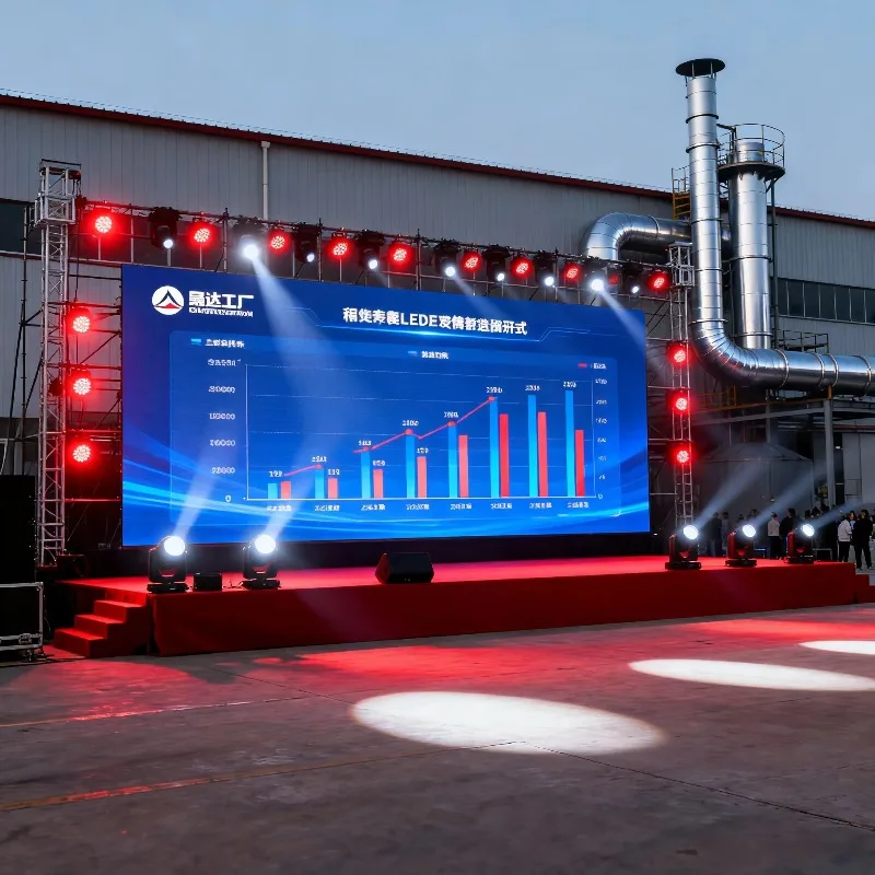 IP65 Waterproof P3.9 Outdoor Rental LED Screen 4mx3m 500*1000mm Animation Panel For Church Retail Store Commercial Use