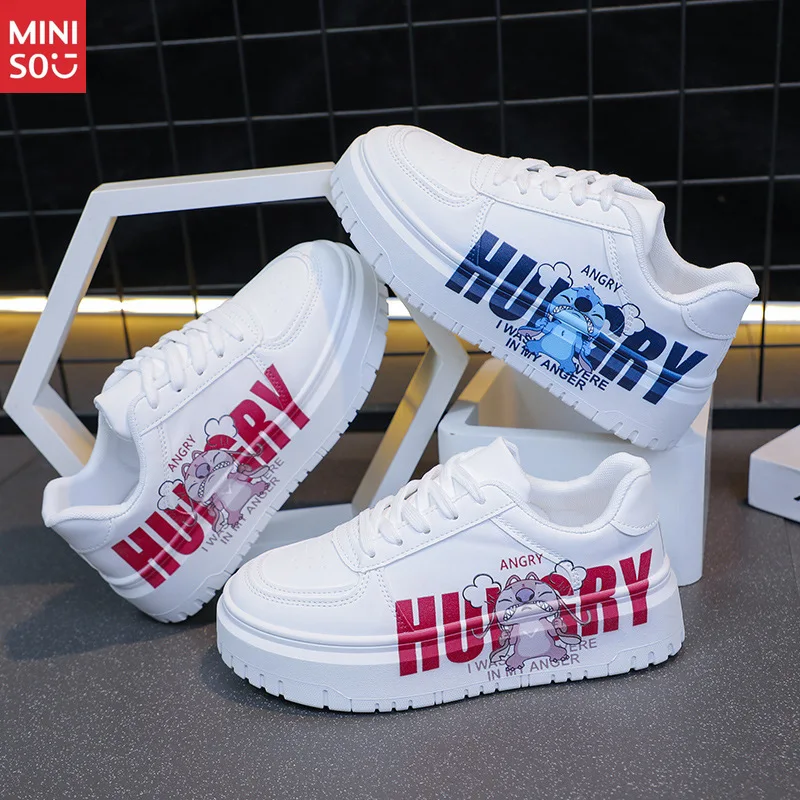 

Disney 2025 Women's Leather Sneakers - Waterproof Low-Top Platform Shoes, Student Casual Wear