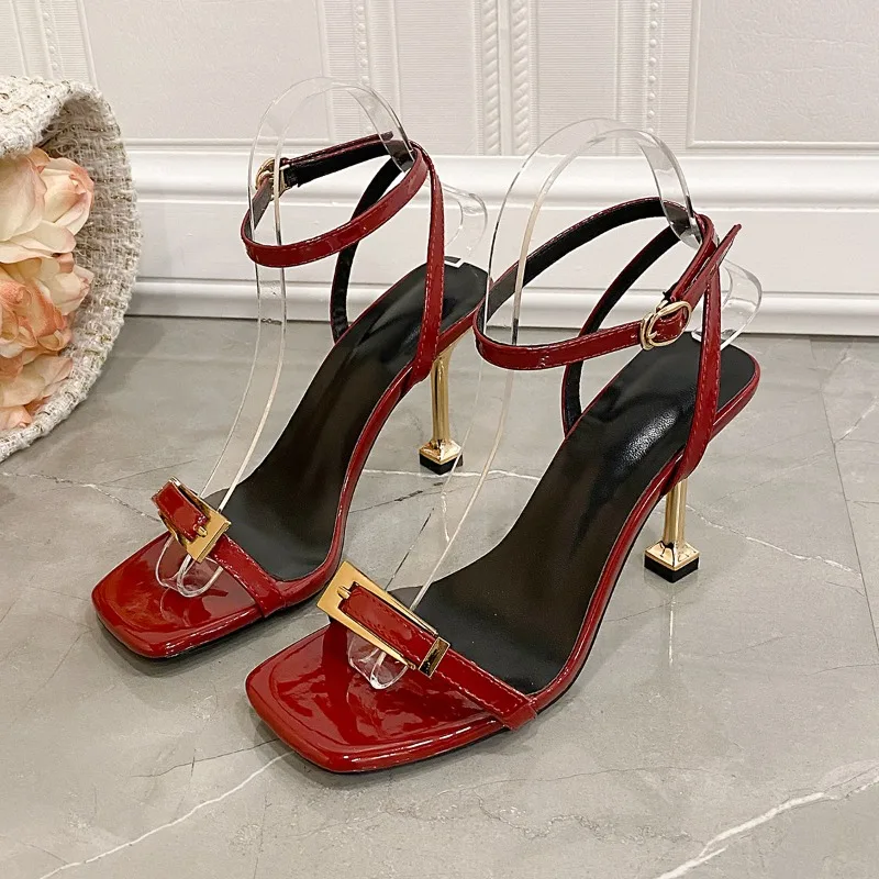 2024 جديد إمرأة صنادل عالية الكعب الصيف عالية الكعب فستان أحذية حزام أحذية خفيفة فاخرة الإناث مثير الزفاف صندل ماري جينس #3