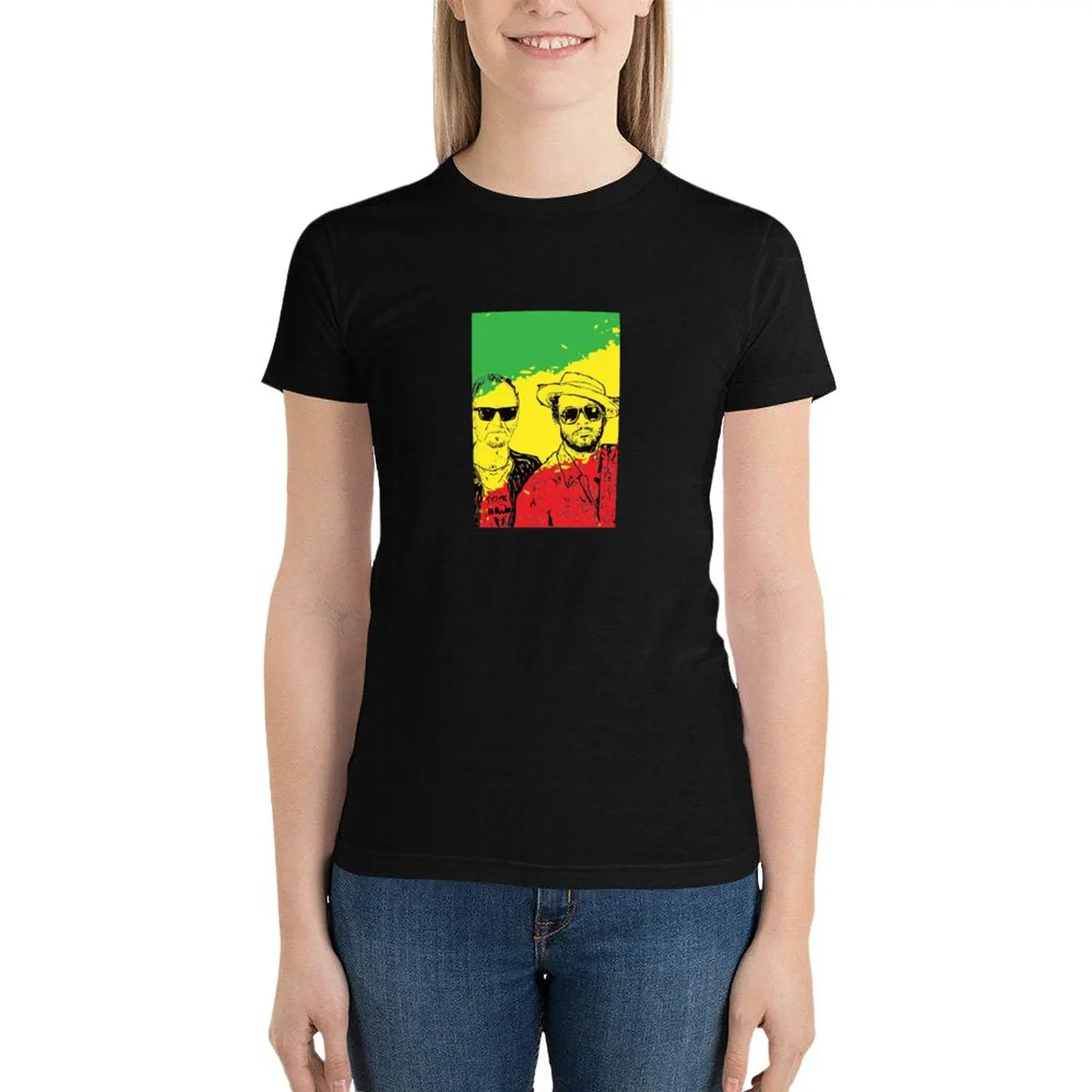 Jamaican flag sting & shaggy T-Shirt Short sleeve tee tees Women clothes