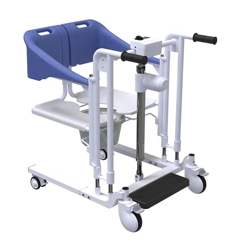 

Heavy Duty extra Wide Patient Home Care Electric Lifting Transfer Toilet Chair with Wheels ZW365D