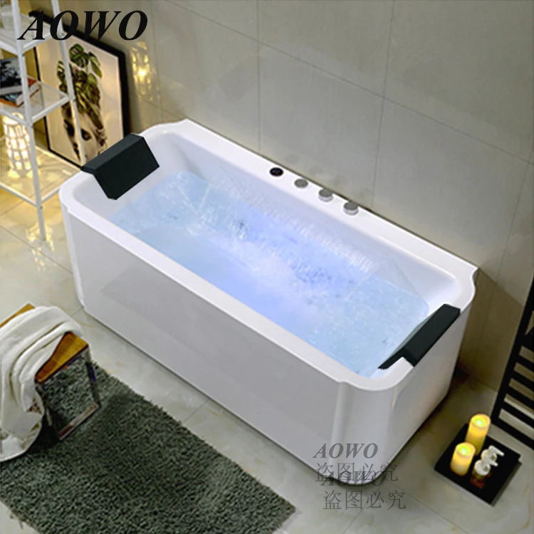 

New Design AOWO Freestanding Bathtub Hotel Salon Spa Tubs Massage Bath Jacozy Indoor Siil Lawasaayo Spa Bathtubs