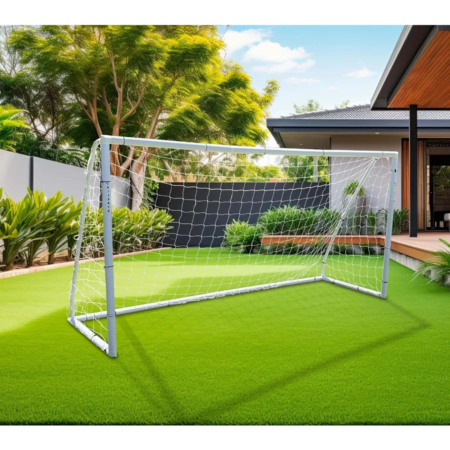 

Premier Portable AYSO Youth Regulation Size Soccer Goal with Heavy Duty 62MM Diameter PVC Frame and Weatherproof 4mm Net Ideal