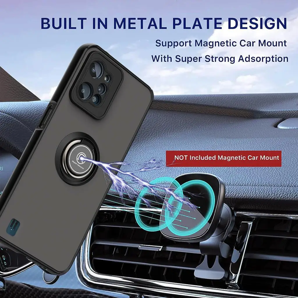 360 Rotation Bracket Case Cover for Realme C31 Vehicle Magnetic Case Realme C35/Realme C21 C21Y/Realme C11 2021/Realme C55 4G