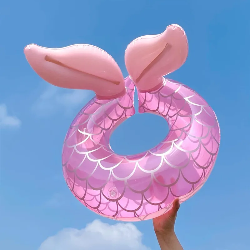 Internet Famous Mermaid Swimming Ring Open Design Float For Kids 3 To 10 Years Old Inflatable Armpit Swim Ring Beach Party Toy