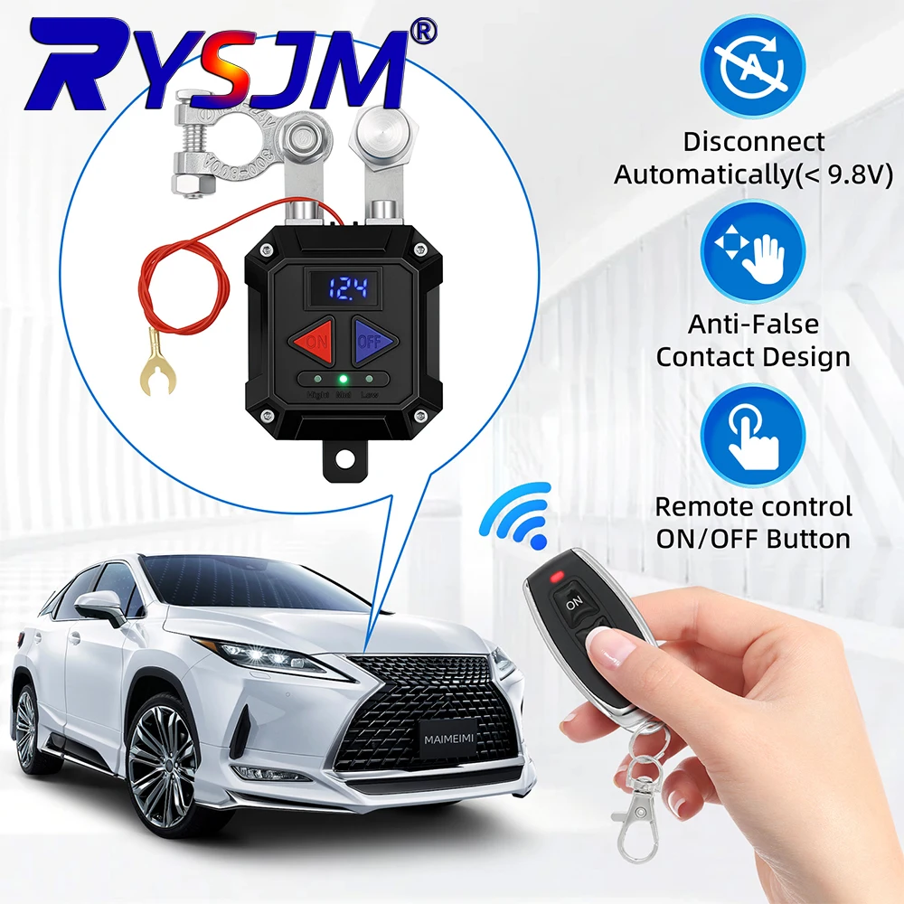 

Auto Battery Master Switch with Remote Switch 12V 24V Remote Battery Disconnect Switch with Led Voltage Display Automatic