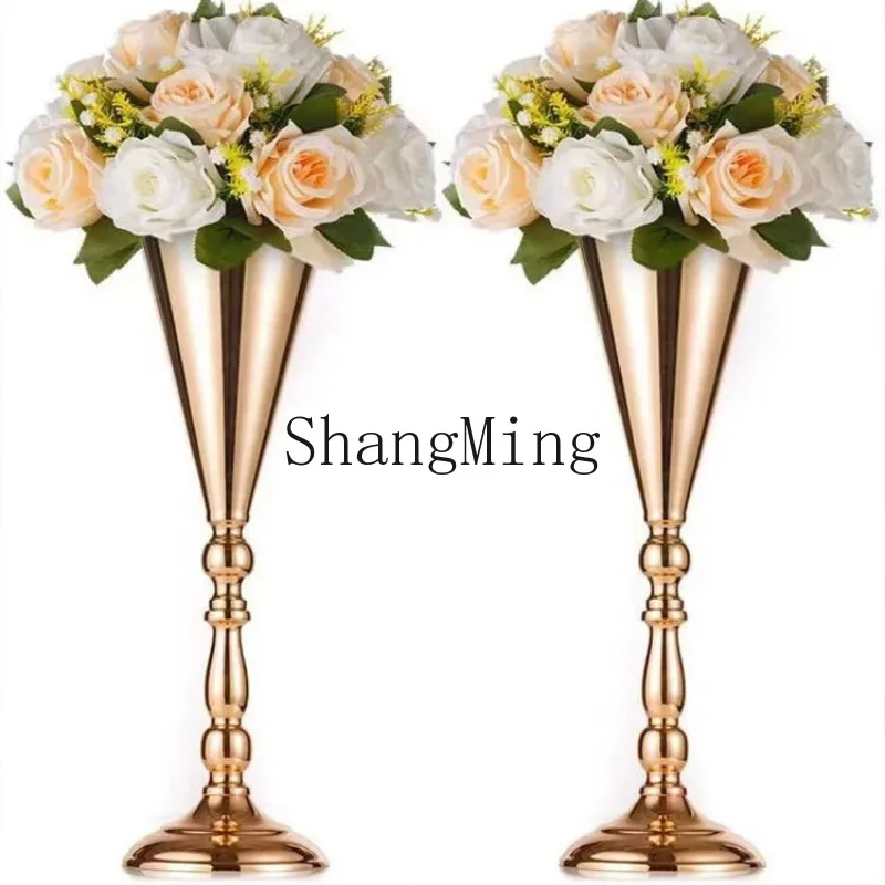 

PYH Wedding Table Flower Table Ornament Wedding Decoration Props Metal Trophy Candlestick Hotel Tabletop Ornament