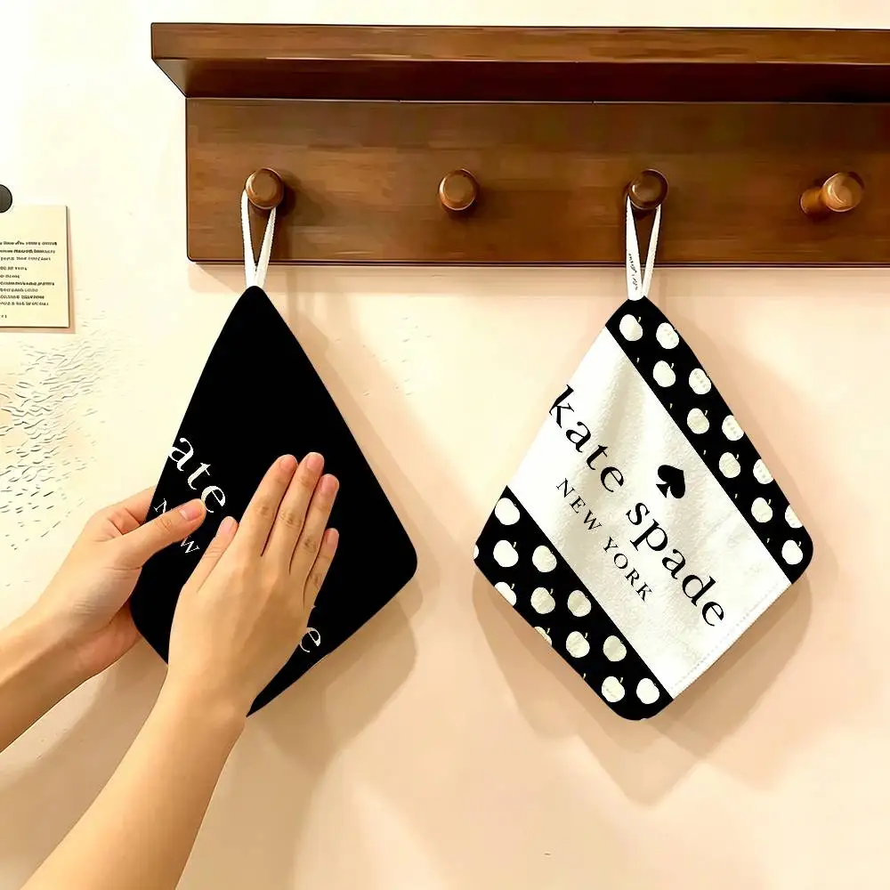 K-Kate Classic S-Spade Flower Household Hanging Towel, Polyester Cotton Hand Wiping Towel, Sturdy for Bathroom Bedroom