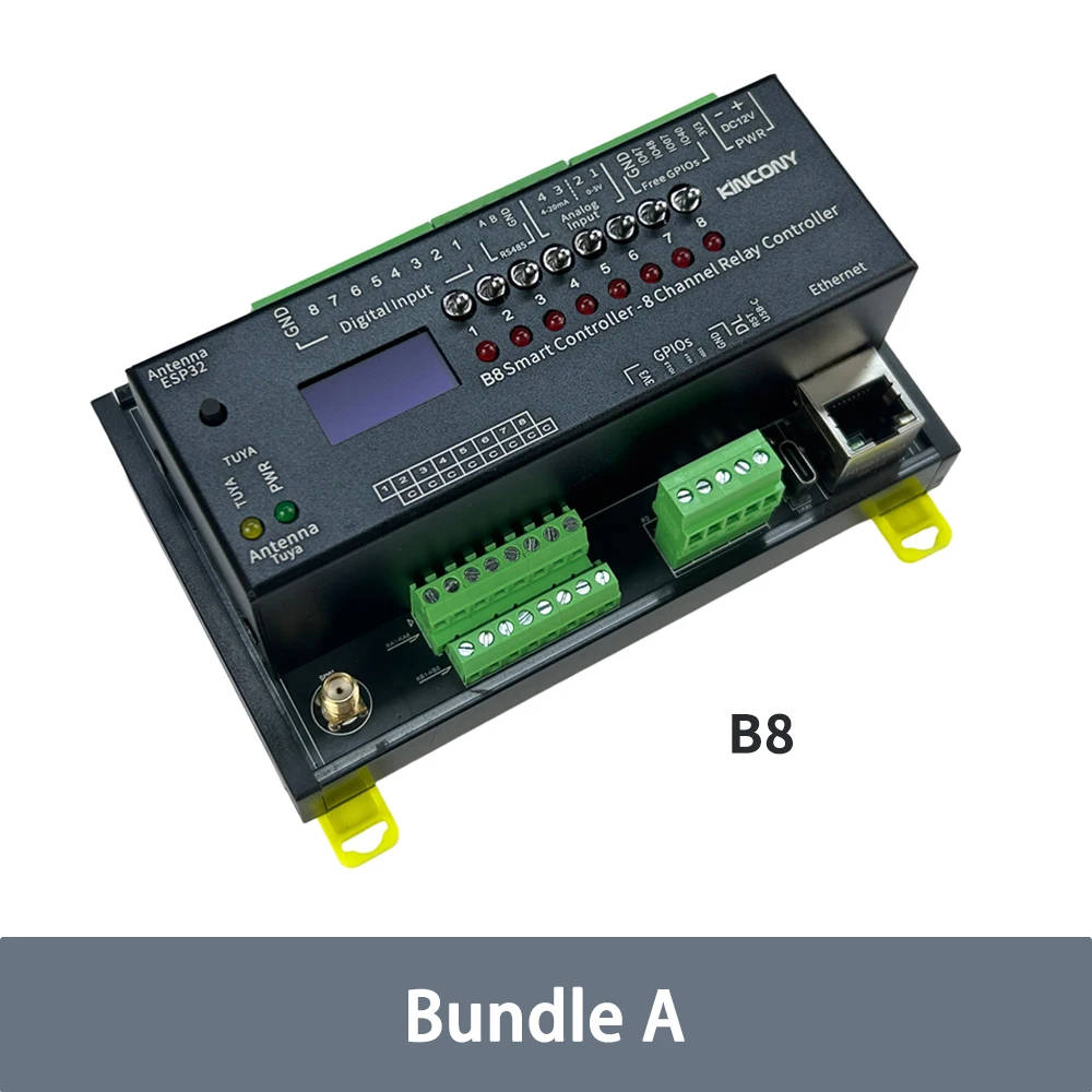 

B8 ESP32-S3 Smart Switch Module with 8CH Relay OLED Display Slider Design Build-in Flash Universal Use