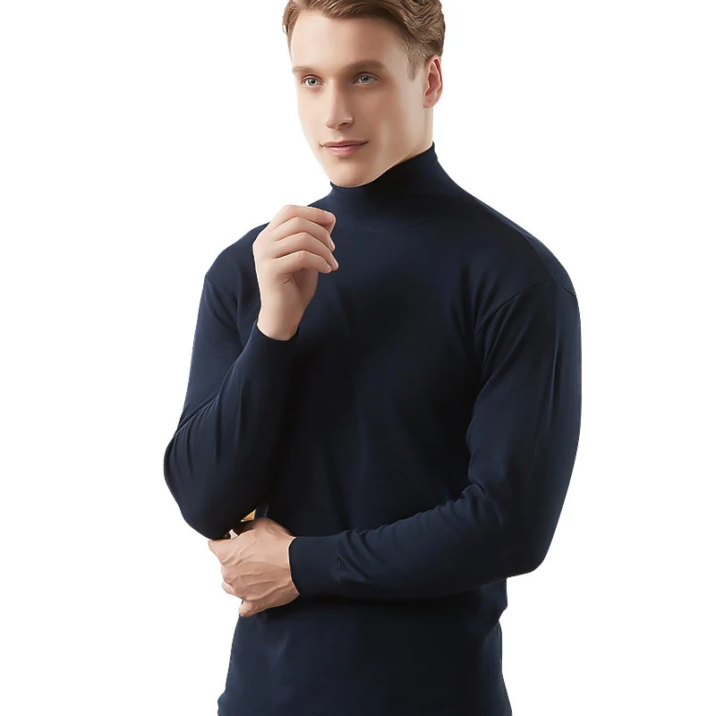 Turtleneck Undershirt MEN Cotton Blouse Long Sleeve Thermal T Shirt Homme Manche Longue Termal Hombre Camisetas Termicas Para