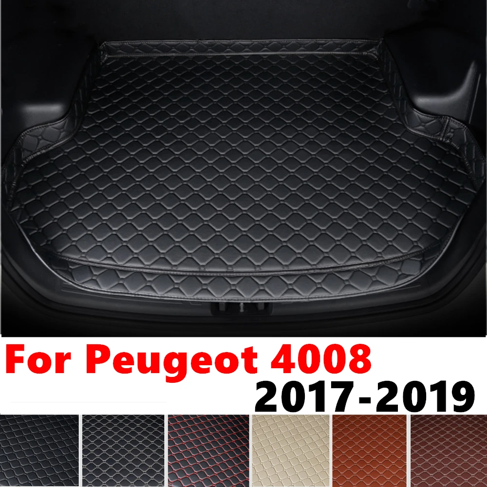 High Side Car trunk mat for Peugeot 4008 2019 2018 2017 Tail Boot Tray Cover luggage Pad Rear Cargo Liner Interior Accessories