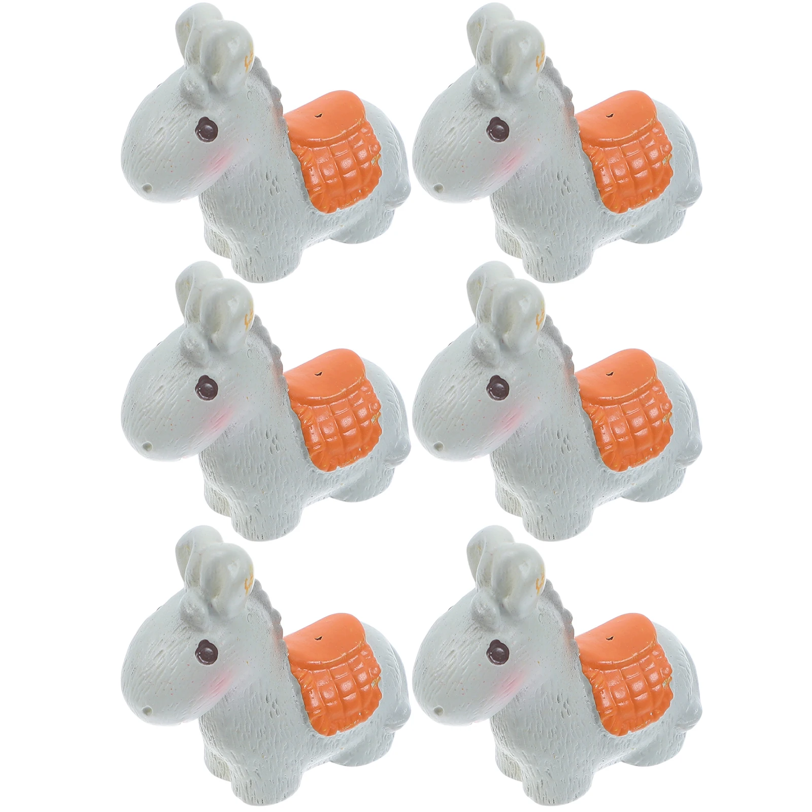 

6pcs Donkey Figurines Resin Farm Animal Figures Farm Animal Statues Garden Decor Desk Crafts Home Office Accessories