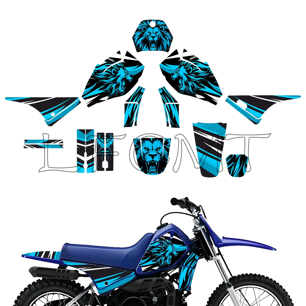 Fit for Yamaha PW80 PW 80 PIT Bike Personality Decoration Graphics Decals Stickers Kit Motorcycle Background Number Name Custom