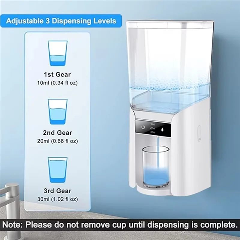 

【24 Hours-Sale!】Automatic Mouthwash Dispenser For Bathroom Wall Mounted Mouthwash Dispenser With 2 Magnetic Cup Suitable For All