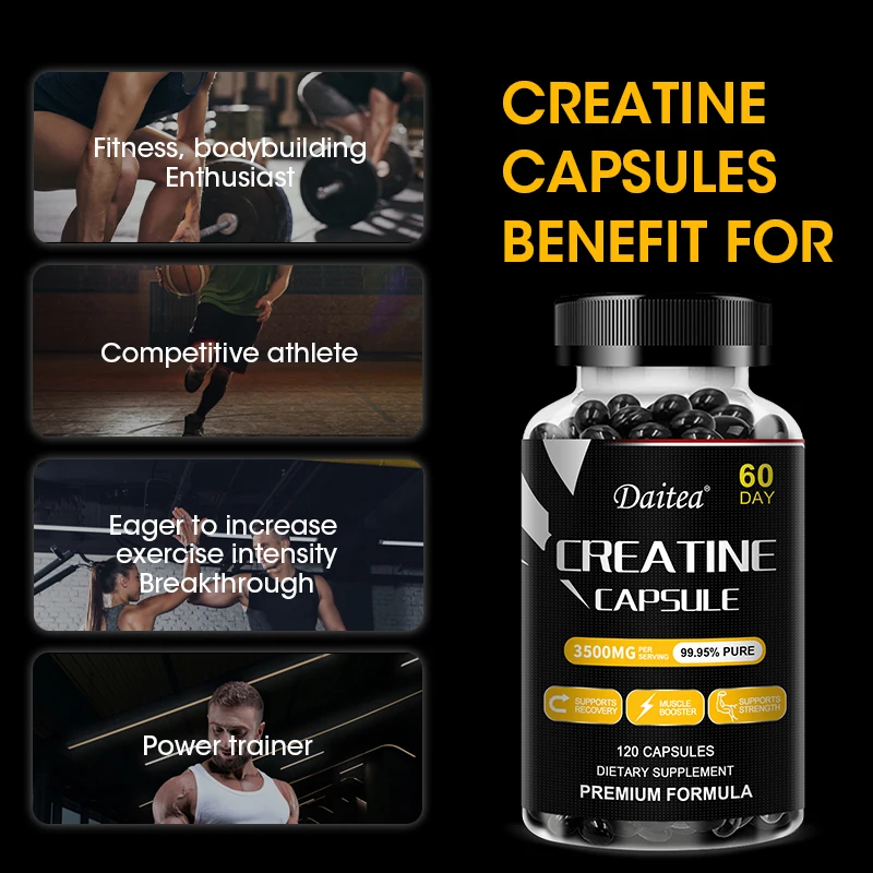 Creatine Supplement Monohydrate Helps Build Muscle, Repair and Improve Athletic Performance, Increase Energy and Fight Fatigue