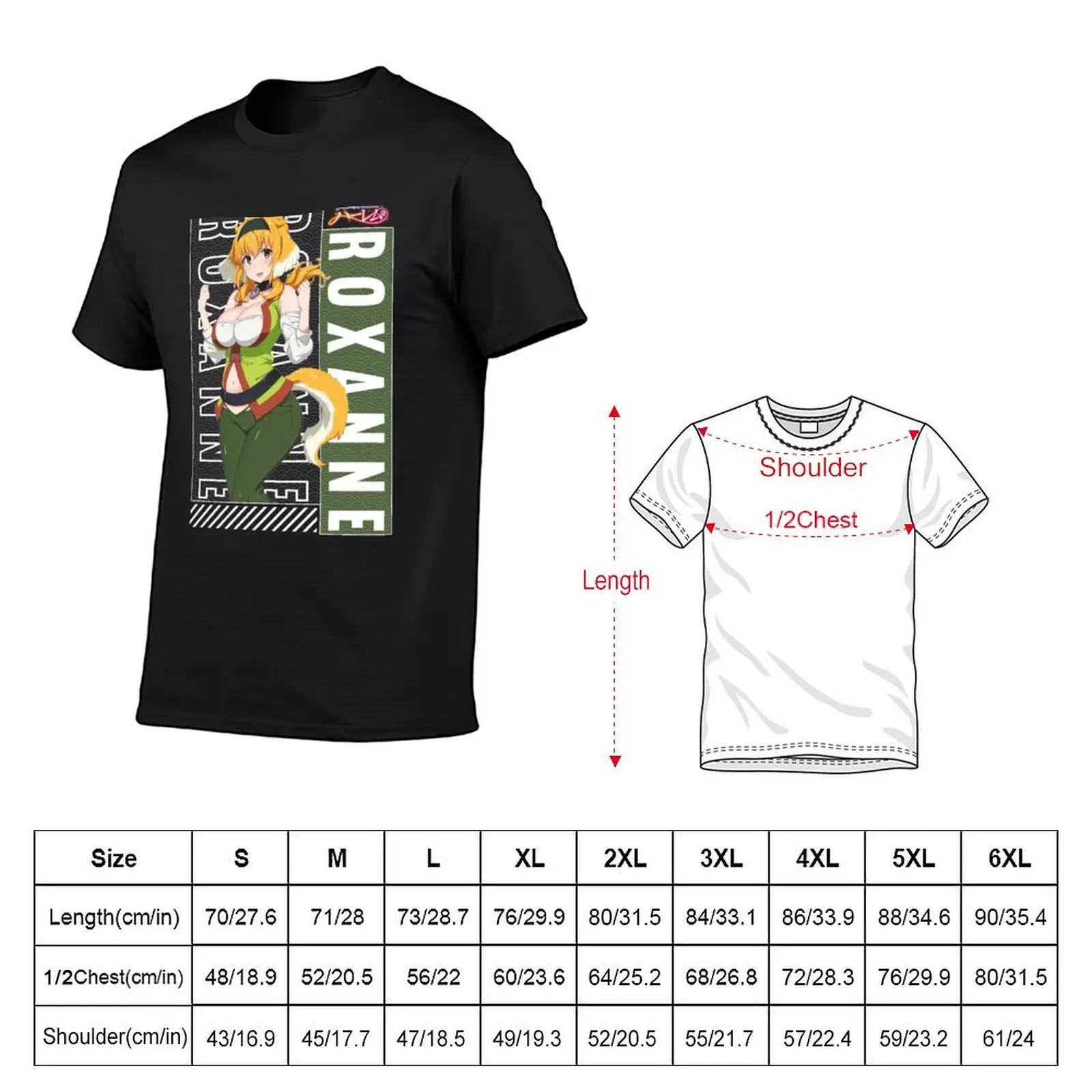 Roxanne ロクサーヌ| Isekai Meikyuu De Harem Wo T-Shirt cute clothes quick-drying funnys oversized men t shirts