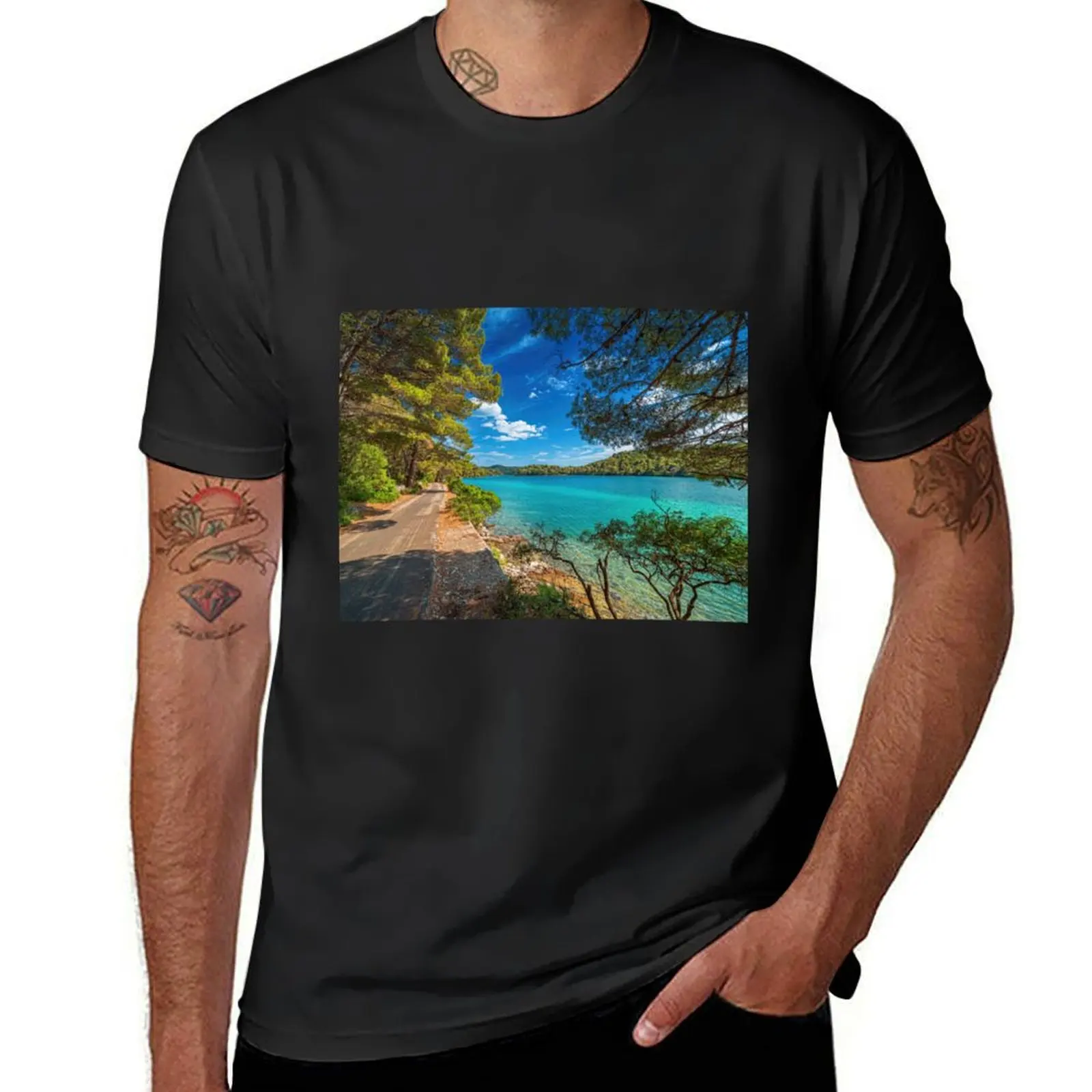 Summer Photo Turquoise Lake Island Mljet In Croatia Landscape Photography Nature Travel Vacay T-Shirt