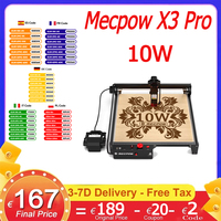 Mecpow X3 Pro 10W Laser Engraving Machine 410x400mm with Adjustable Air Assist Safety Lock Emergency Stop Flame Detection