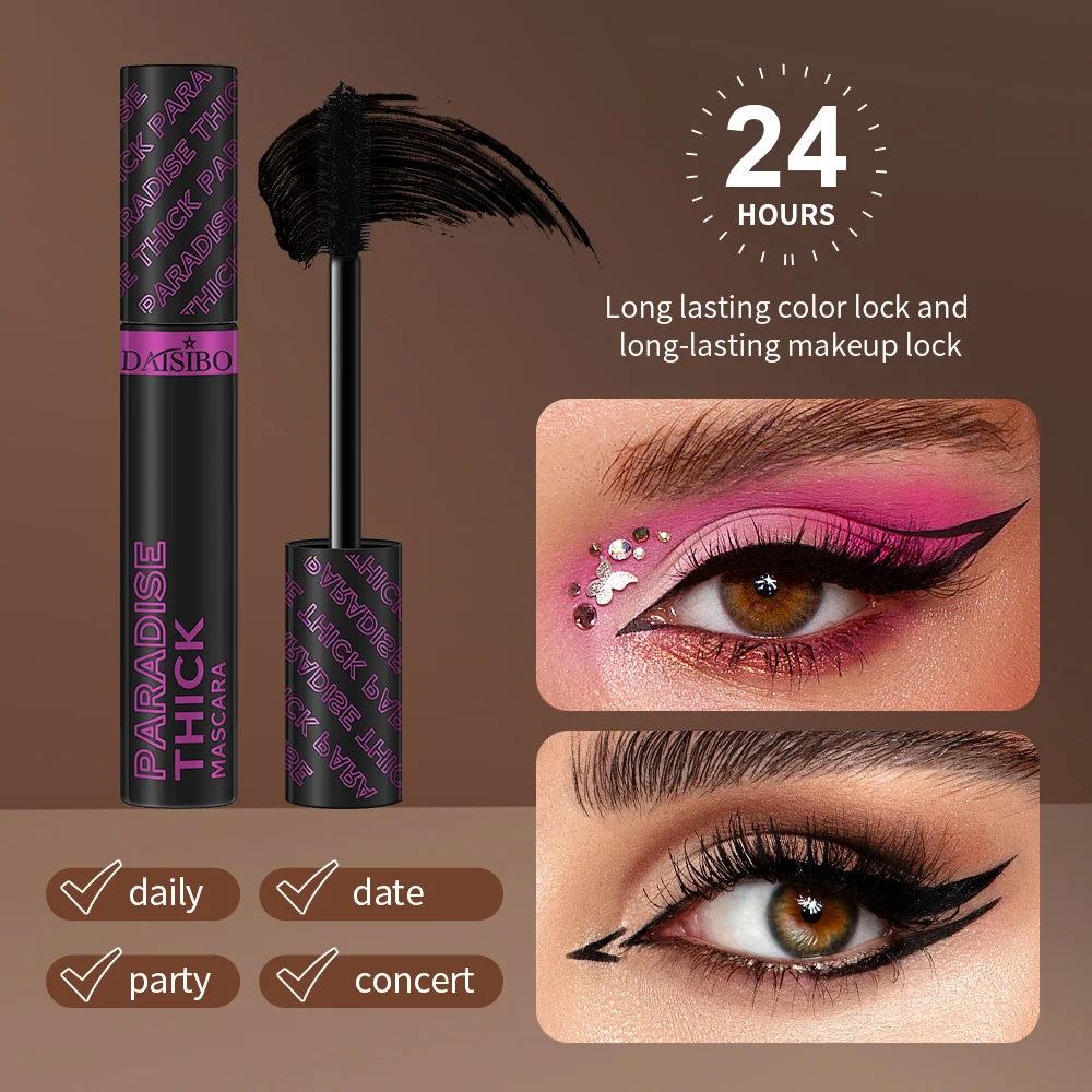 DAISIBO Mascara Allungante e Curling - Formula Impermeabile, Resistente al Sudore e Antimacchia con Spazzola Flessibile per Tutti Beige Chiaro