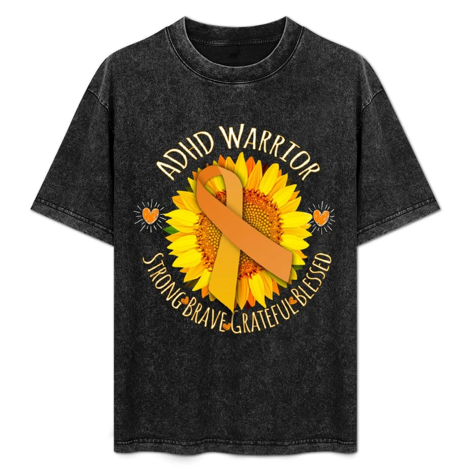 T-shirt de soutien à la sensibilisation au TDAH, pour les mamans et les papas atteints de troubles de l'attention, avec motif tournesol