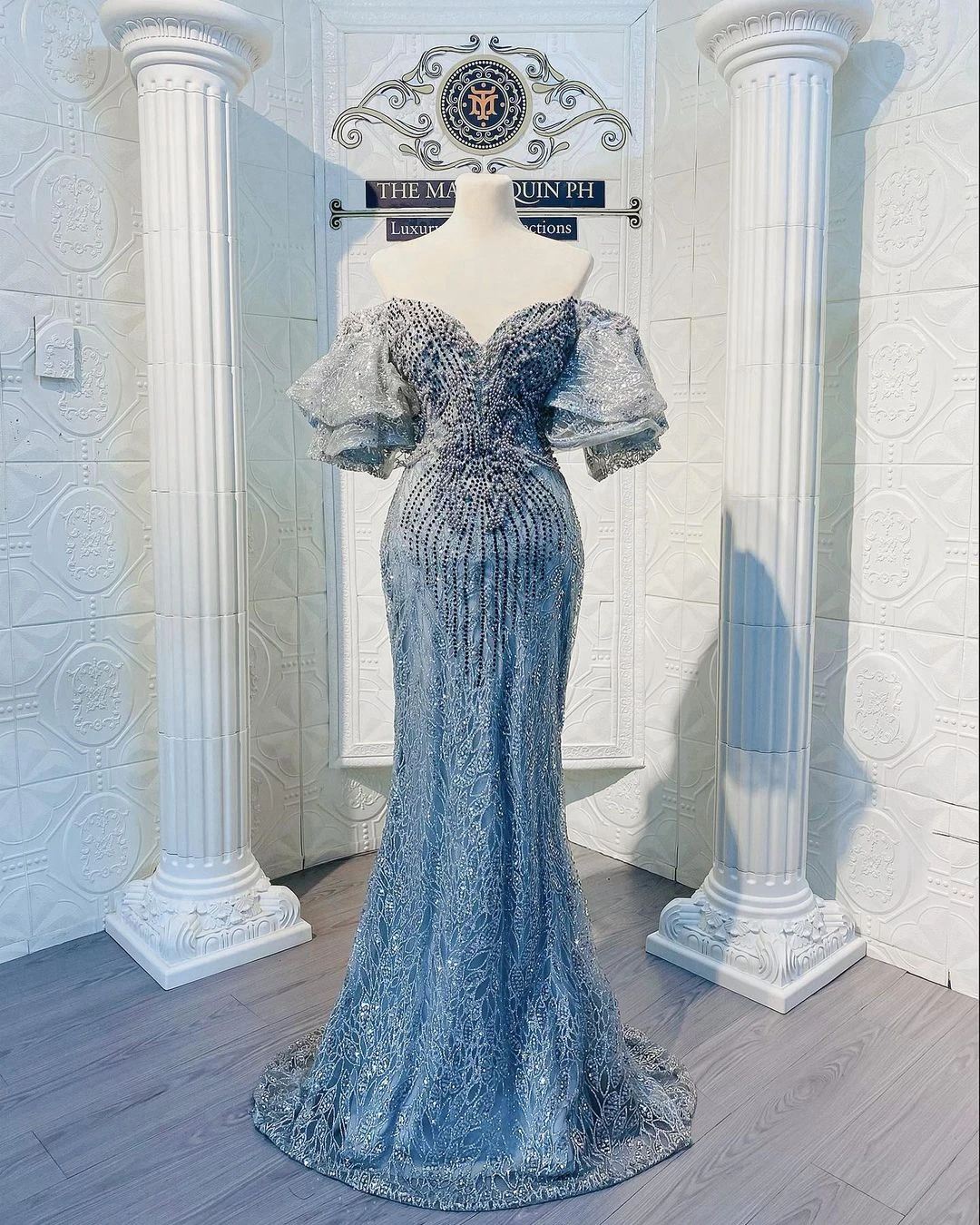 

Mermaid Prom Dress Sweetheart Lace Off the Shoulder Beading Floor Length Slim Fit Appliques Tulle Evening Gowns for Women