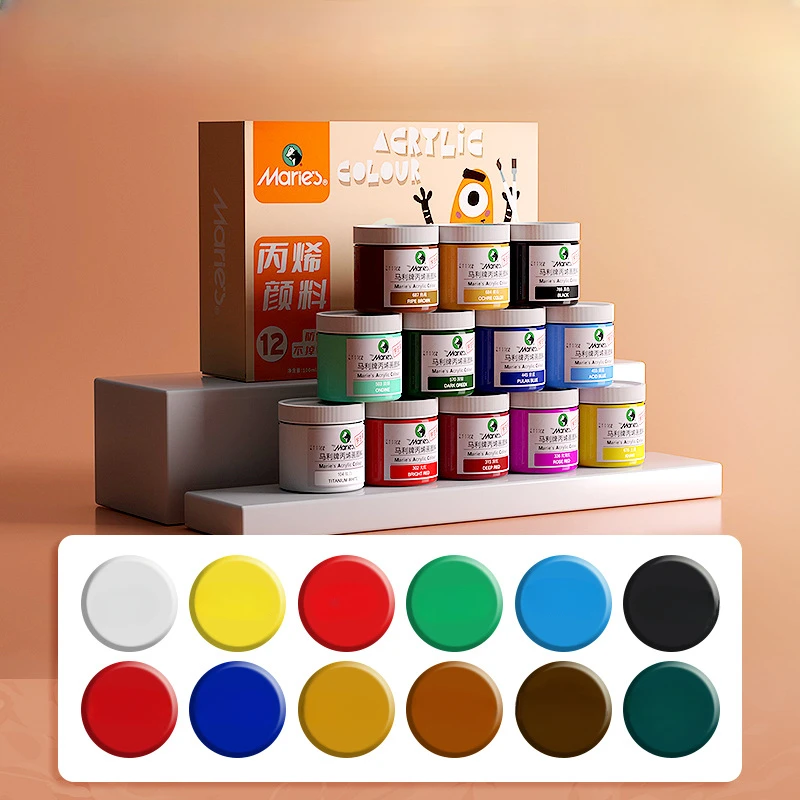 

100ml Acrylic Paint Gift Box for Children's Handmade DIY Painting Coloring Waterproof Non-fading Dye High Coverage Pigment