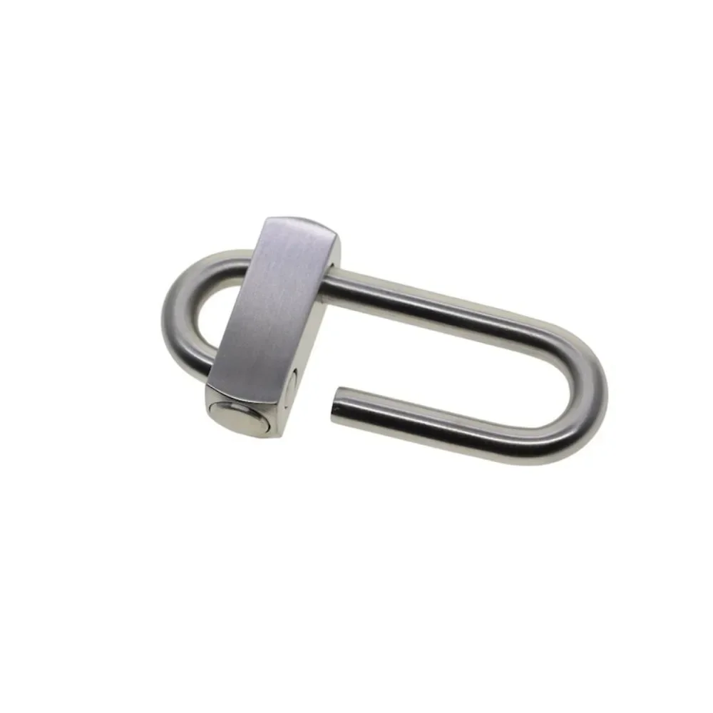 Chunky Matte Solid Stainless Steel Oval Click Slide Locking Snap Carabiner Twisted Shackle Link Keyring Keychain EDC FOB DIY