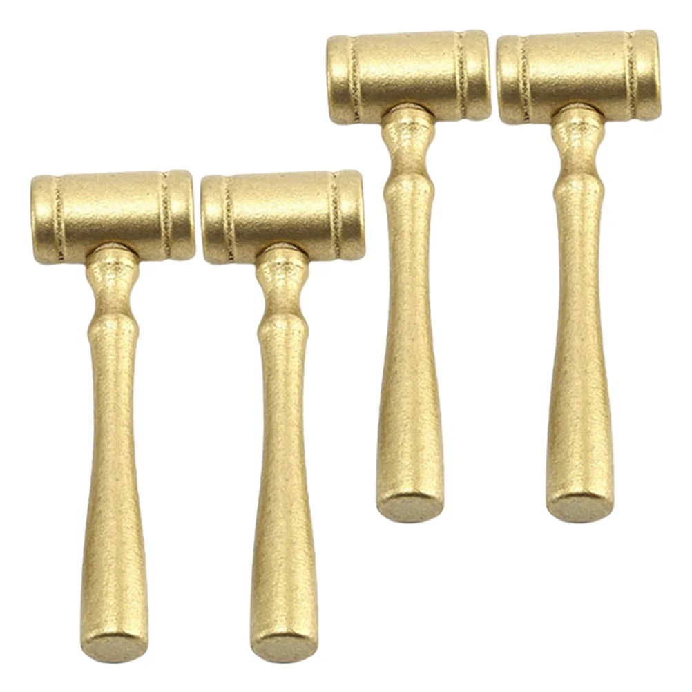 

4 Pcs Kids Toy Judge Hammer Children's Auction Gavel Party Favor Role Play Lawyer Wooden Golden Mini Mallet Judges