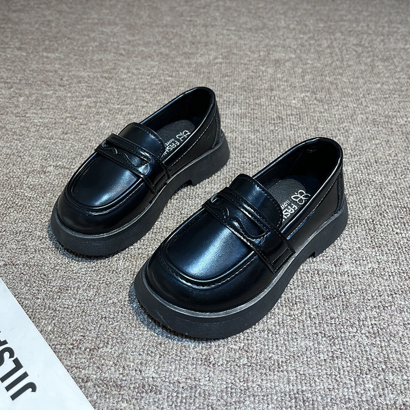 Girls Wearing Round Toe Soft Soled Leather Shoes, Girls Wearing PU Seasonal Daily Fashion Leather Shoes, Sizes 23-37