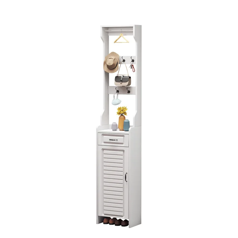 Entry shoe cabinet hanger integrated small apartment entrance cabinet single door narrow simple modern household