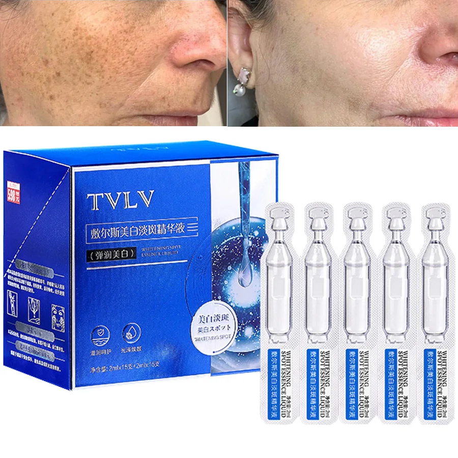 2ml*30pcs Whitening Freckles Serum Remove Dark Spots Melasma Brighten Lighten Melanin Improve Dull Anti-aging Face Skin Care